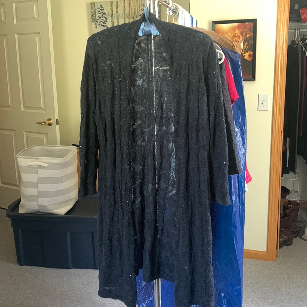 Light airy open cardigan with rhinestones